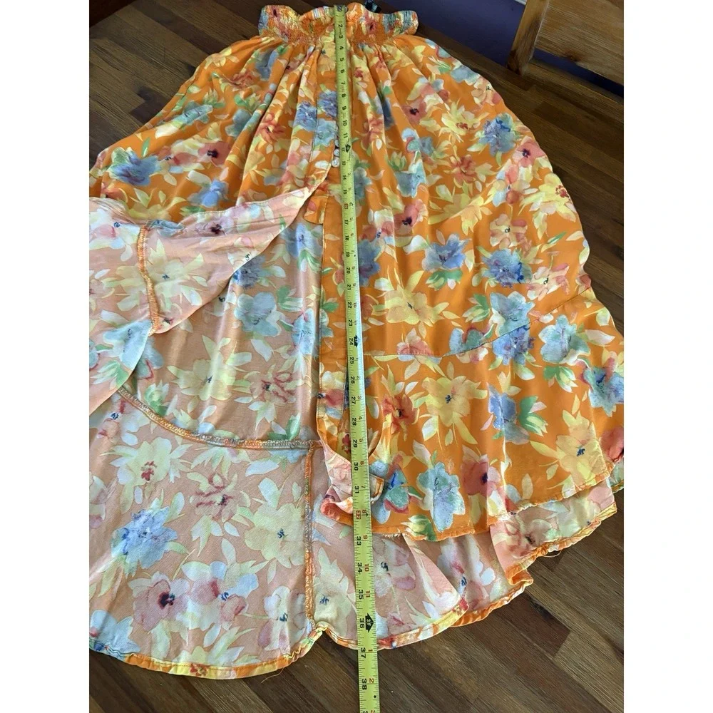 Cynthia‎ Rowley Skirt Womens Medium Multicolor Floral Boho Button Front Maxi